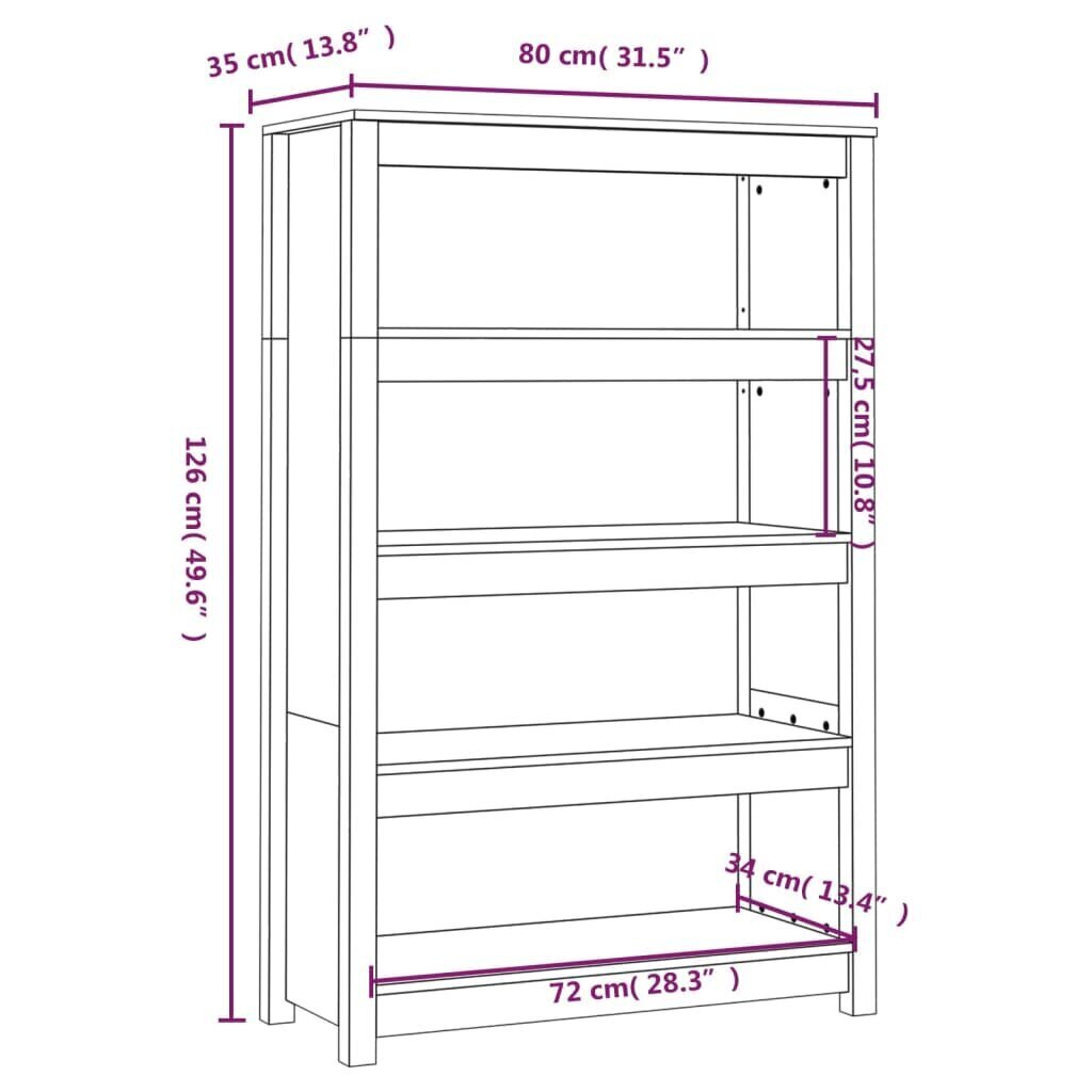 Kirjahylly harmaa 80x35x126 cm täysmänty hinta ja tiedot | Kaapit | hobbyhall.fi