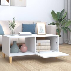 Sohvapöytä valkoinen 89,5x50x40 cm tekninen puu hinta ja tiedot | Sohvapöydät | hobbyhall.fi