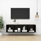 Seinäkiinnitettävä TV-taso musta 37x37x142,5 cm lastulevy hinta ja tiedot | TV-tasot | hobbyhall.fi