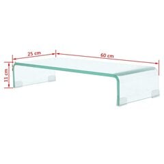 TV-taso/näyttökorkeus, kirkas lasi, 60x25x11 cm hinta ja tiedot | TV-tasot | hobbyhall.fi