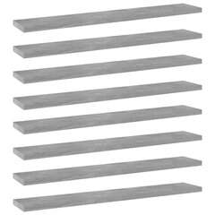 Kirjahyllytasot 8 kpl betoninharmaa 60x10x1,5 cm lastulevy hinta ja tiedot | Hyllyt | hobbyhall.fi