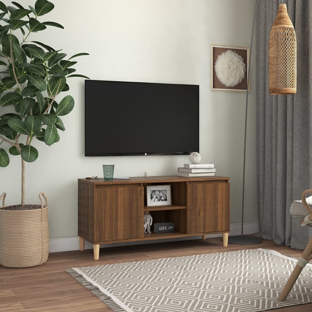 TV-kaappi puisilla jaloilla, 103,5x35x50 cm, ruskea hinta ja tiedot | TV-tasot | hobbyhall.fi