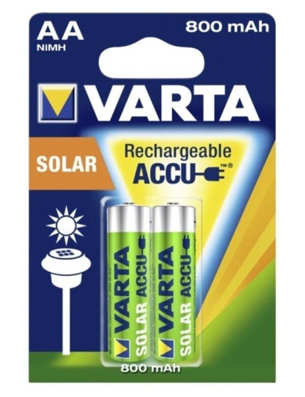 Rechargeable accu VARTA R6 800 mAh 2pcs SOLAR hinta ja tiedot | Paristot | hobbyhall.fi