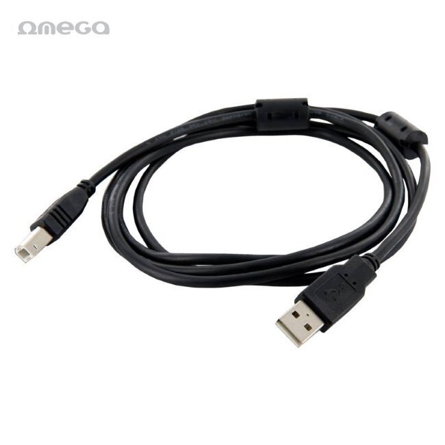 Kaapeli Omega USB A / USB B, 1,5 m, musta hinta ja tiedot | Kaapelit ja adapterit | hobbyhall.fi