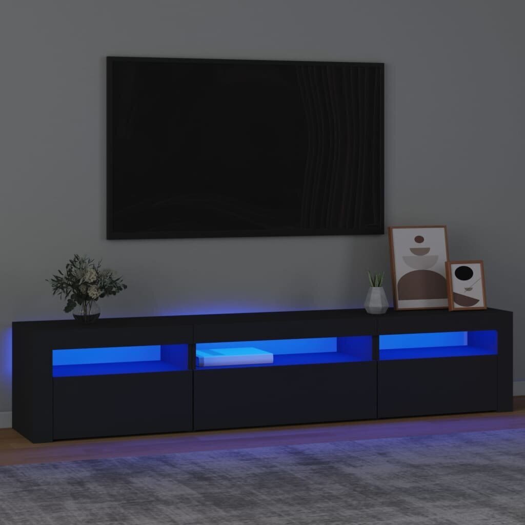 TV-taso LED-valoilla musta 195x35x40 cm hinta ja tiedot | TV-tasot | hobbyhall.fi