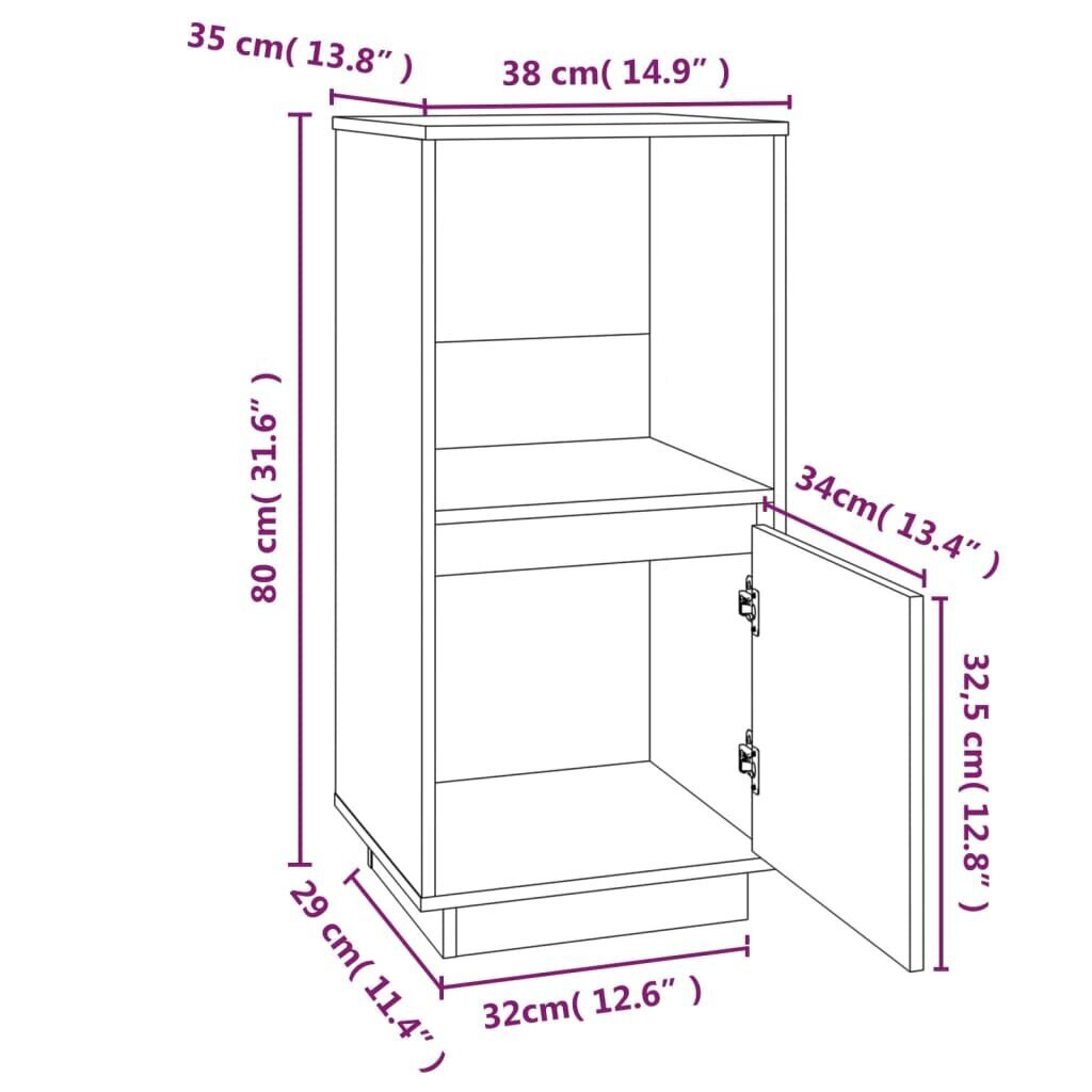 Senkki 38x35x80 cm täysi mänty hinta ja tiedot | Olohuoneen kaapit ja lipastot | hobbyhall.fi