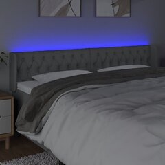 Sängynpääty LED :llä, Kangas, 183x16x78/88cm, vaaleanharmaa hinta ja tiedot | Sängyt | hobbyhall.fi