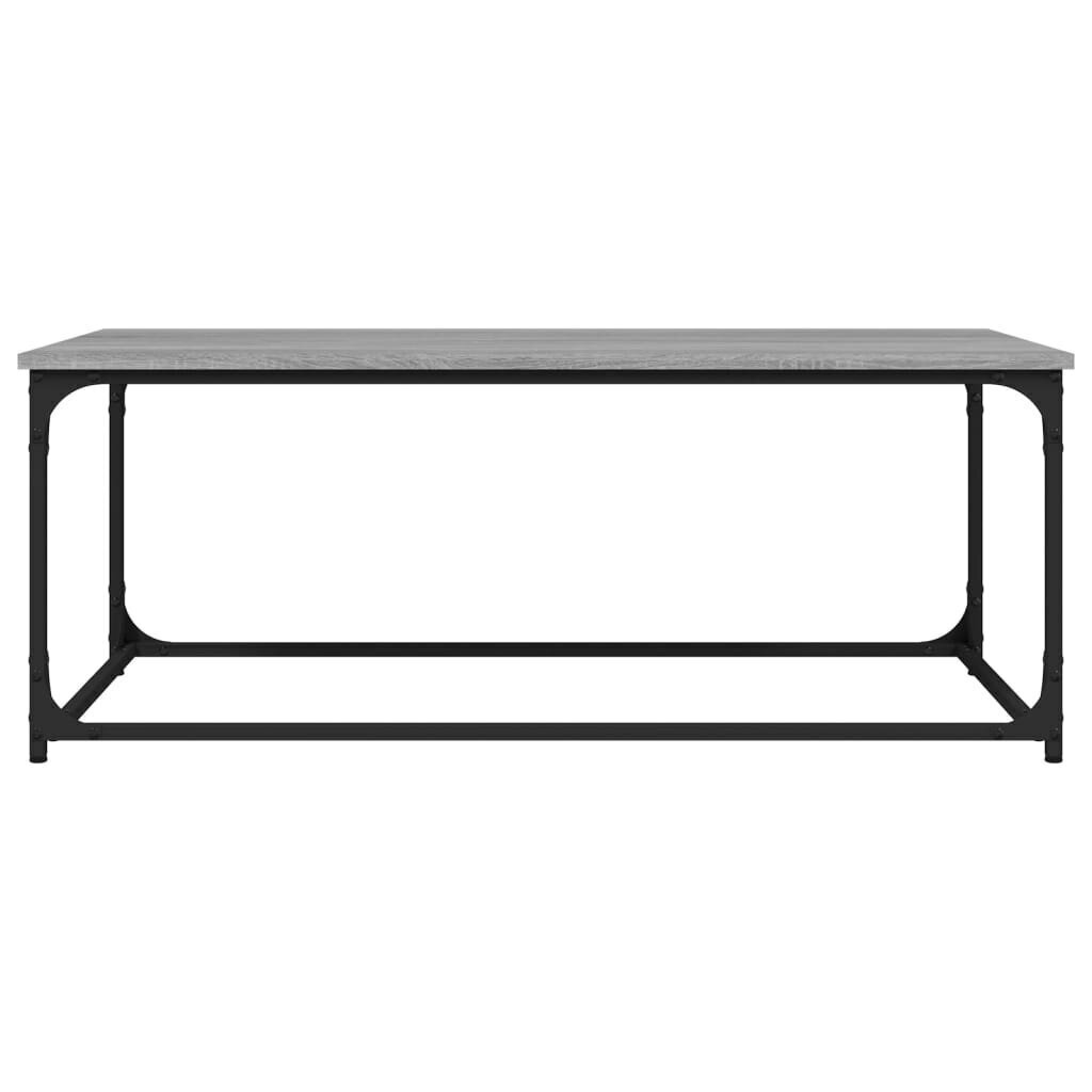 Sohvapöytä harmaa Sonoma 102x50x40 cm tekninen puu ja rauta hinta ja tiedot | Sohvapöydät | hobbyhall.fi