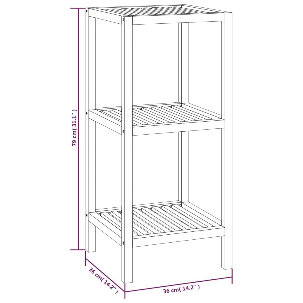 Kylpyhuoneen hyllykkö 36x36x79 cm täysi pähkinäpuu hinta ja tiedot | Hyllyt | hobbyhall.fi