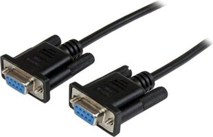 STARTECH 2m Black DB9 Null Modem Cable hinta ja tiedot | Kaapelit ja adapterit | hobbyhall.fi