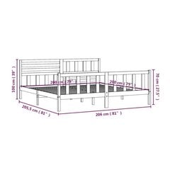 Sängynrunko valkoinen täysi puu 200x200 cm hinta ja tiedot | Sängyt | hobbyhall.fi