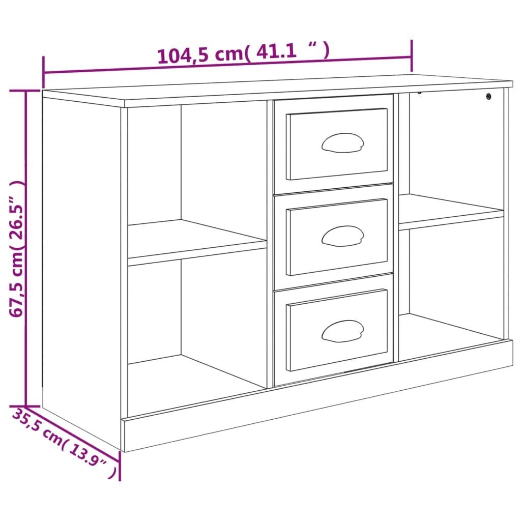 Senkki harmaa Sonoma 104,5x35,5x67,5 cm tekninen puu hinta ja tiedot | Olohuoneen kaapit ja lipastot | hobbyhall.fi