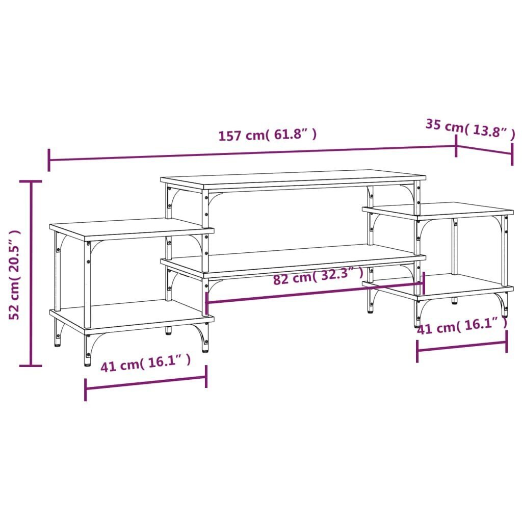 TV-taso musta 157x35x52 cm tekninen puu hinta ja tiedot | TV-tasot | hobbyhall.fi