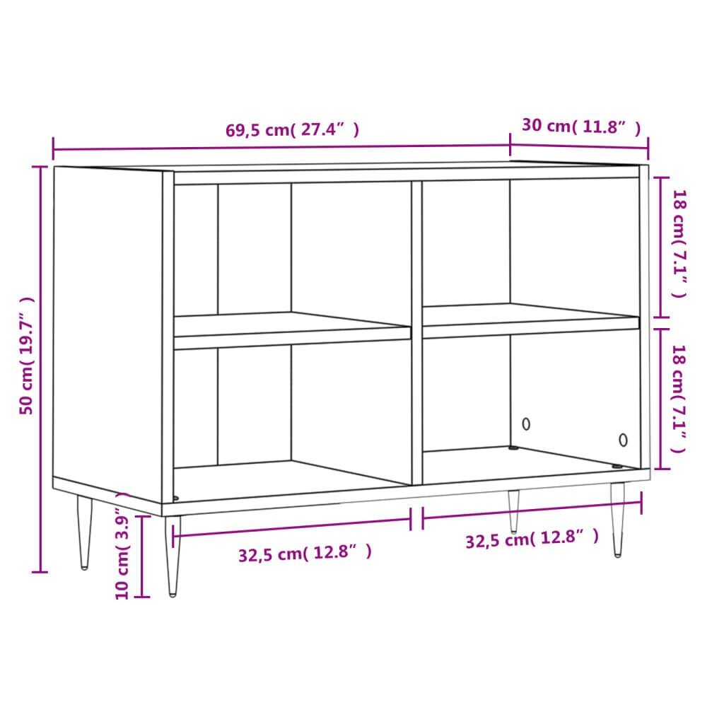 TV-taso savutammi 69,5x30x50 cm tekninen puu hinta ja tiedot | TV-tasot | hobbyhall.fi