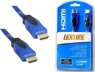 Kaapeli Lexton (RTV002585), HDMI - HDMI, 1,5 m hinta ja tiedot | Kaapelit ja adapterit | hobbyhall.fi