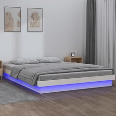 Sängynrunko LED valkoinen 120x190 cm 4FT täysi puu hinta ja tiedot | Sängyt | hobbyhall.fi