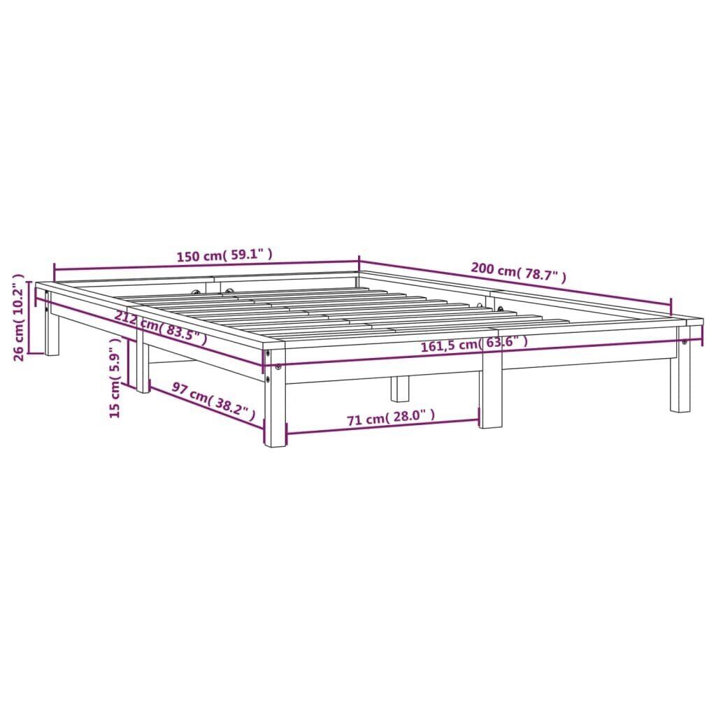 Sängynrunko 150x200 cm täysi mänty 5FT hinta ja tiedot | Sängyt | hobbyhall.fi