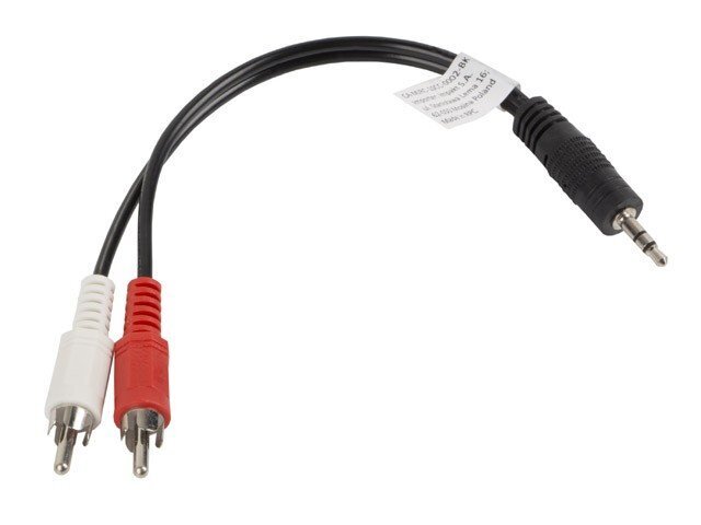 Lanberg, MiniJack 3.5 mm - 2 x RCA, 0.2 m hinta ja tiedot | Kaapelit ja adapterit | hobbyhall.fi