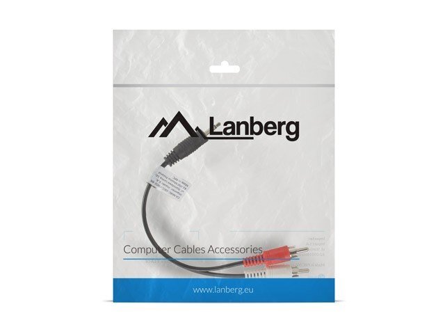 Lanberg, MiniJack 3.5 mm - 2 x RCA, 0.2 m hinta ja tiedot | Kaapelit ja adapterit | hobbyhall.fi