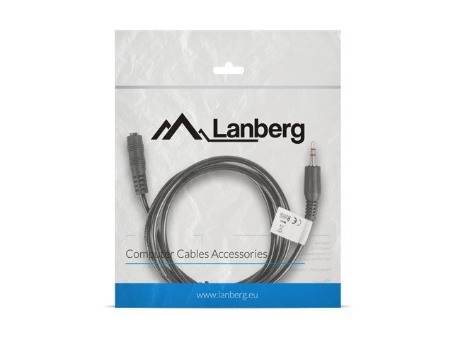 Lanberg, MiniJack male 3.5 mm - MiniJack female 3.5 mm, 1.5 m hinta ja tiedot | Kaapelit ja adapterit | hobbyhall.fi