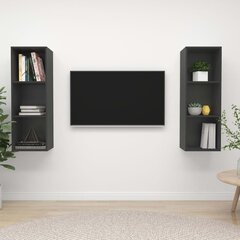 Seinäkiinnitettävät TV-tasot 2 kpl harmaa lastulevy hinta ja tiedot | TV-tasot | hobbyhall.fi
