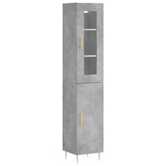 Kaappi betoninharmaa 34,5x34x180 cm tekninen puu hinta ja tiedot | Lipastot | hobbyhall.fi