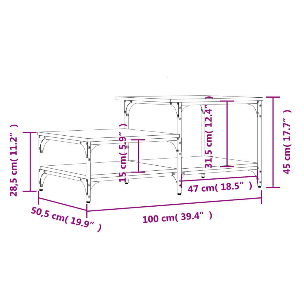 Sohvapöytä , harmaa hinta ja tiedot | Sohvapöydät | hobbyhall.fi