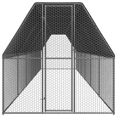 Ulkotilan kanahäkki 2x12x2 m galvanoitu teräs hinta ja tiedot | Lintulaudat ja lintuhäkit | hobbyhall.fi