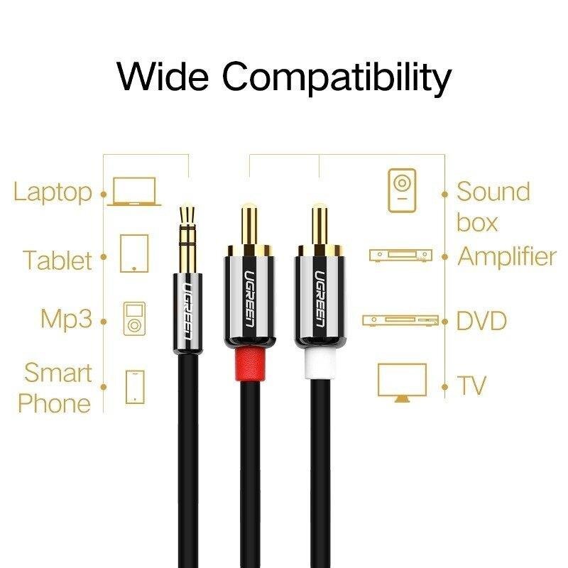 Ugreen 10591, 3.5 mm hinta ja tiedot | Kaapelit ja adapterit | hobbyhall.fi