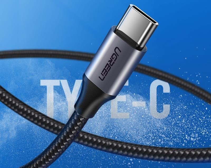 Ugreen USB - C-tyypin USB-kaapeli, pikalataus, 3.0 3A 2m harmaa (60128) hinta ja tiedot | Kaapelit ja adapterit | hobbyhall.fi