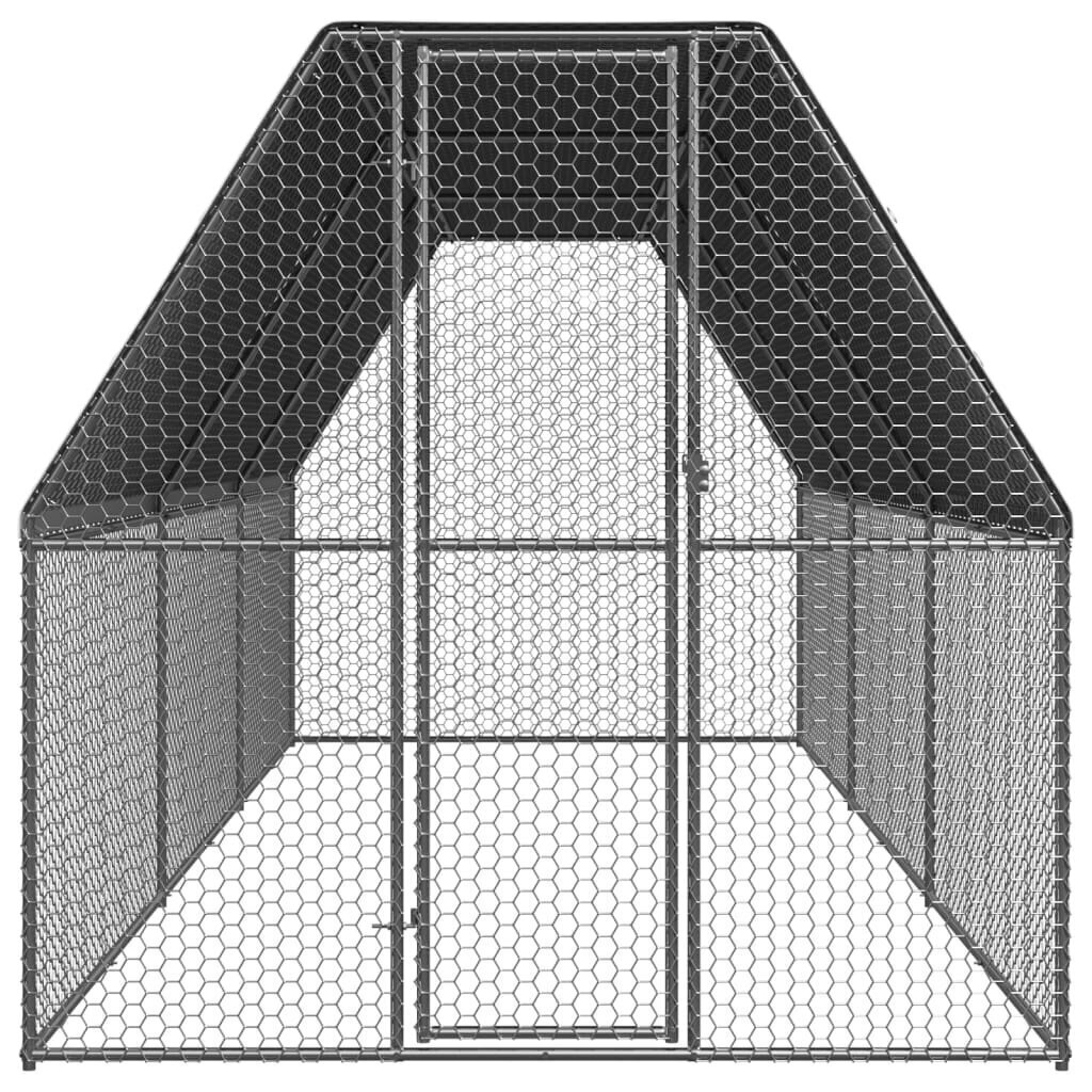 Ulkotilan kanahäkki 2x6x2 m galvanoitu teräs hinta ja tiedot | Lintulaudat ja lintuhäkit | hobbyhall.fi