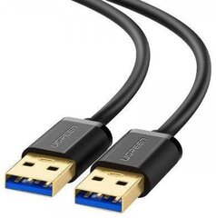 Ugreen USB-USB (uros-USB 3.2 Gen 1) Kaapeli 1 m musta (US128 10370) hinta ja tiedot | Kaapelit ja adapterit | hobbyhall.fi