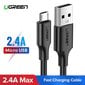 Ugreen USB – Micro USB Data datalatauskaapeli 2,4 A 480 Mbps 1,5 m Musta (US289 60137) hinta ja tiedot | Kaapelit ja adapterit | hobbyhall.fi