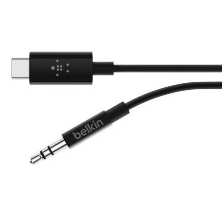 Belkin F7U079bt03-BLK, 3.5 mm minijack - USB Type-C, 0.9 m hinta ja tiedot | Kaapelit ja adapterit | hobbyhall.fi