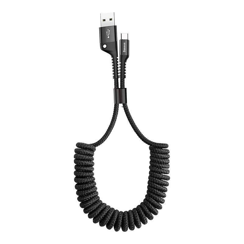 Baseus jousitettu USB-C-kaapeli 1m 2A (musta) hinta ja tiedot | Kaapelit ja adapterit | hobbyhall.fi