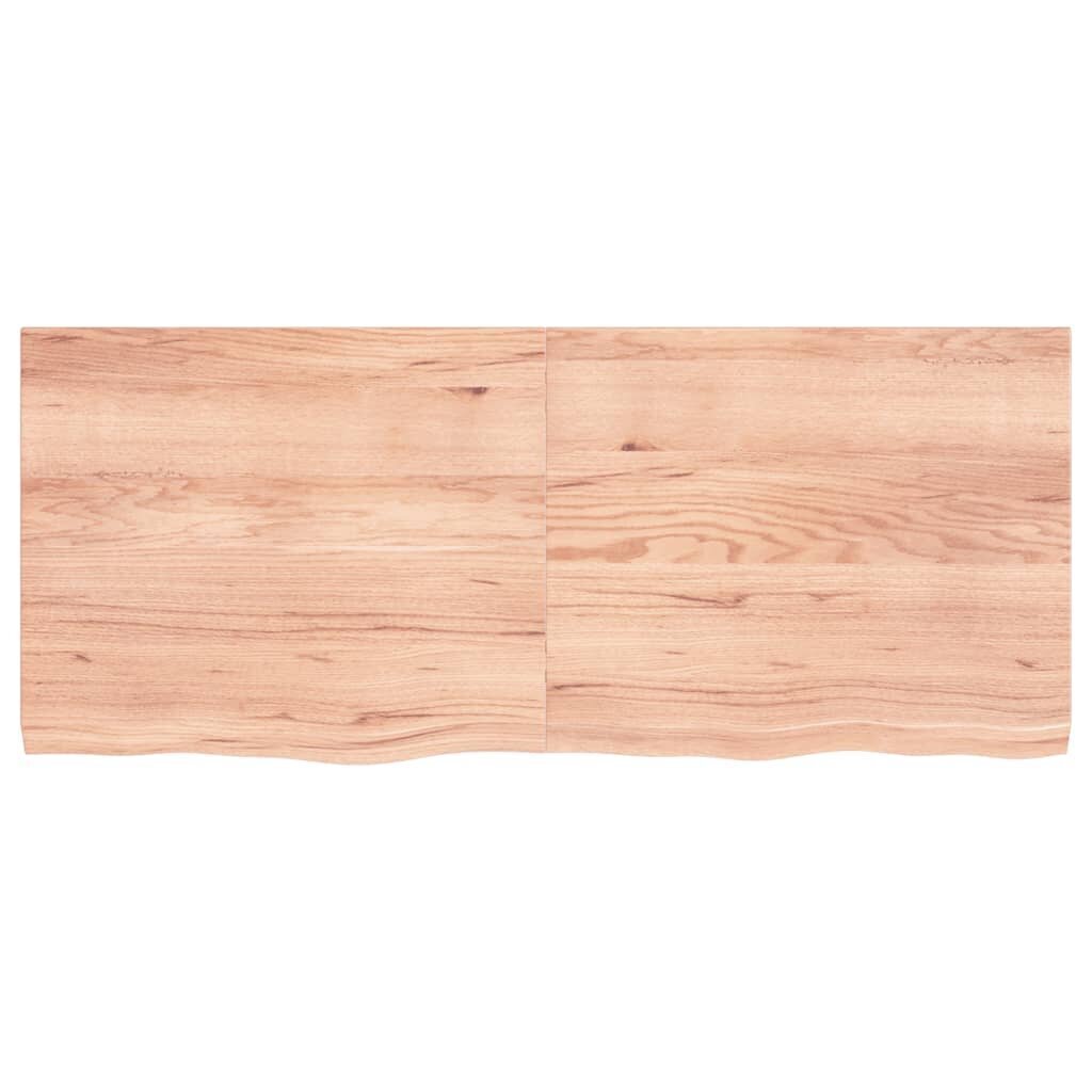 Seinähylly vaaleanruskea 120x50x(2-4) cm käsitelty täystammi hinta ja tiedot | Hyllyt | hobbyhall.fi