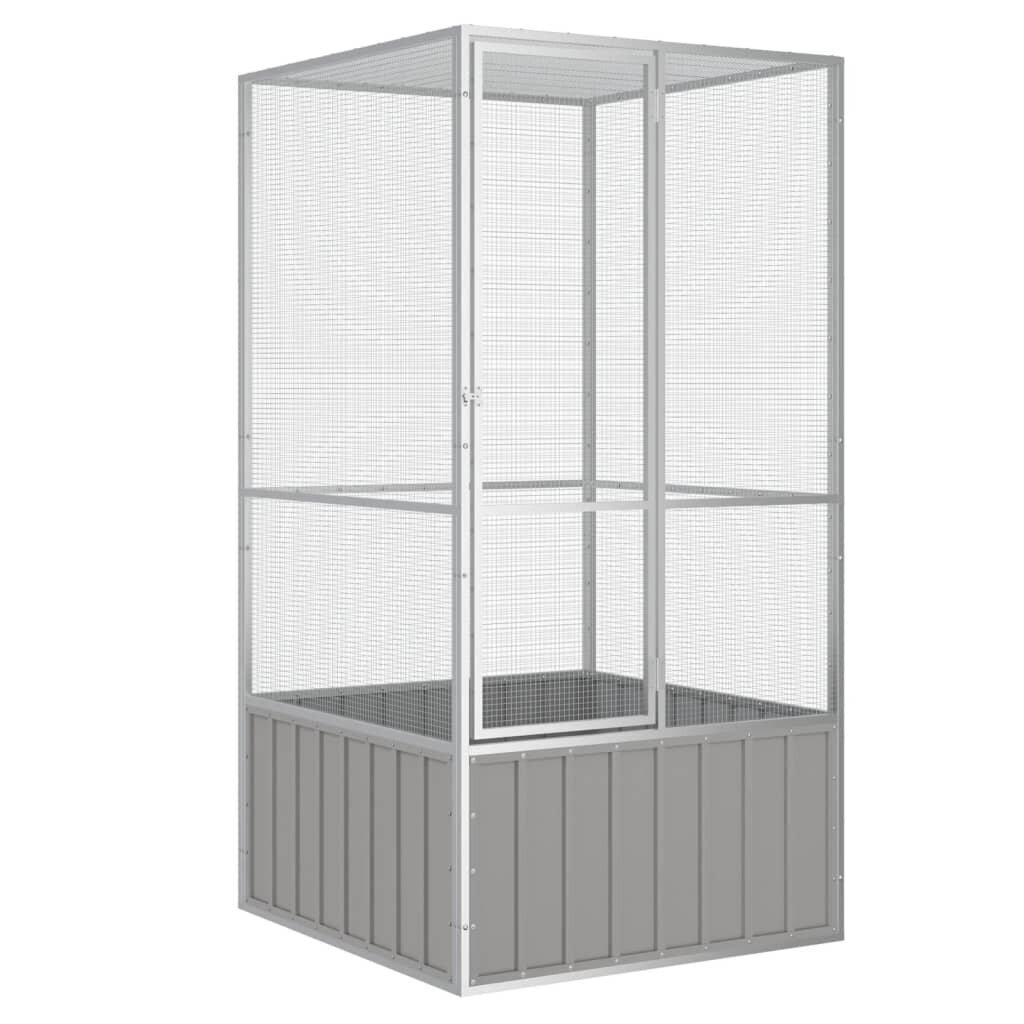 Lintuhäkki harmaa 302,5x324,5x211,5 cm galvanoitu teräs hinta ja tiedot | Lintulaudat ja lintuhäkit | hobbyhall.fi