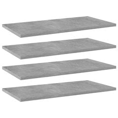 Kirjahyllytasot 4 kpl betoninharmaa 60x30x1,5 cm lastulevy hinta ja tiedot | Hyllyt | hobbyhall.fi