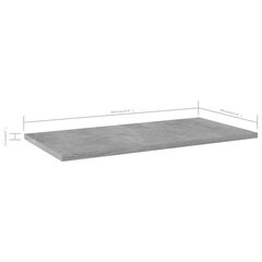 Kirjahyllytasot 4 kpl betoninharmaa 60x30x1,5 cm lastulevy hinta ja tiedot | Hyllyt | hobbyhall.fi