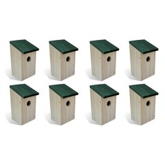 Linnunpöntöt 8 kpl puu 12x12x22 cm hinta ja tiedot | Lintulaudat ja lintuhäkit | hobbyhall.fi