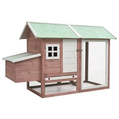 Kanahäkki mokka 170x81x110 cm täysi mänty ja kuusi hinta ja tiedot | Lintulaudat ja lintuhäkit | hobbyhall.fi