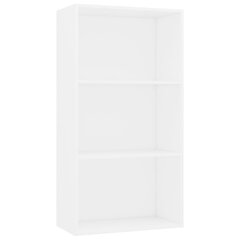 3-tasoinen kirjahylly valkoinen 60x30x114 cm tekninen puu hinta ja tiedot | Hyllyt | hobbyhall.fi