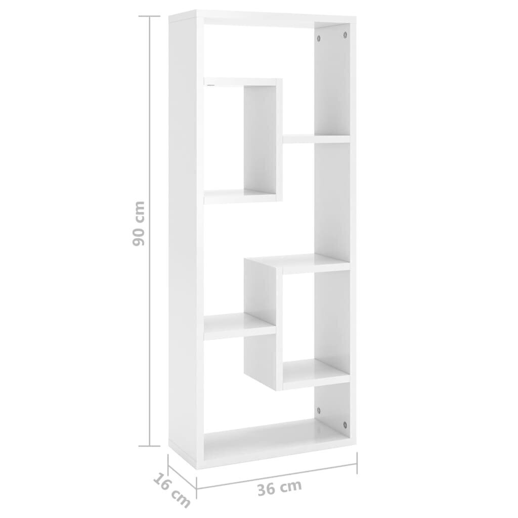 Seinähylly korkeakiilto valkoinen 36x16x90 cm lastulevy hinta ja tiedot | Hyllyt | hobbyhall.fi