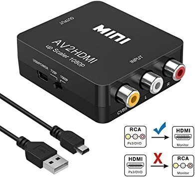 RoGer -sovitin RCA: n siirtämiseen HDMI -signaaliin (+ ääni) musta hinta ja tiedot | Adapterit | hobbyhall.fi