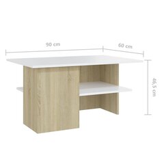 Sohvapöytä, 90x60x46,5 cm, ruskea hinta ja tiedot | Sohvapöydät | hobbyhall.fi