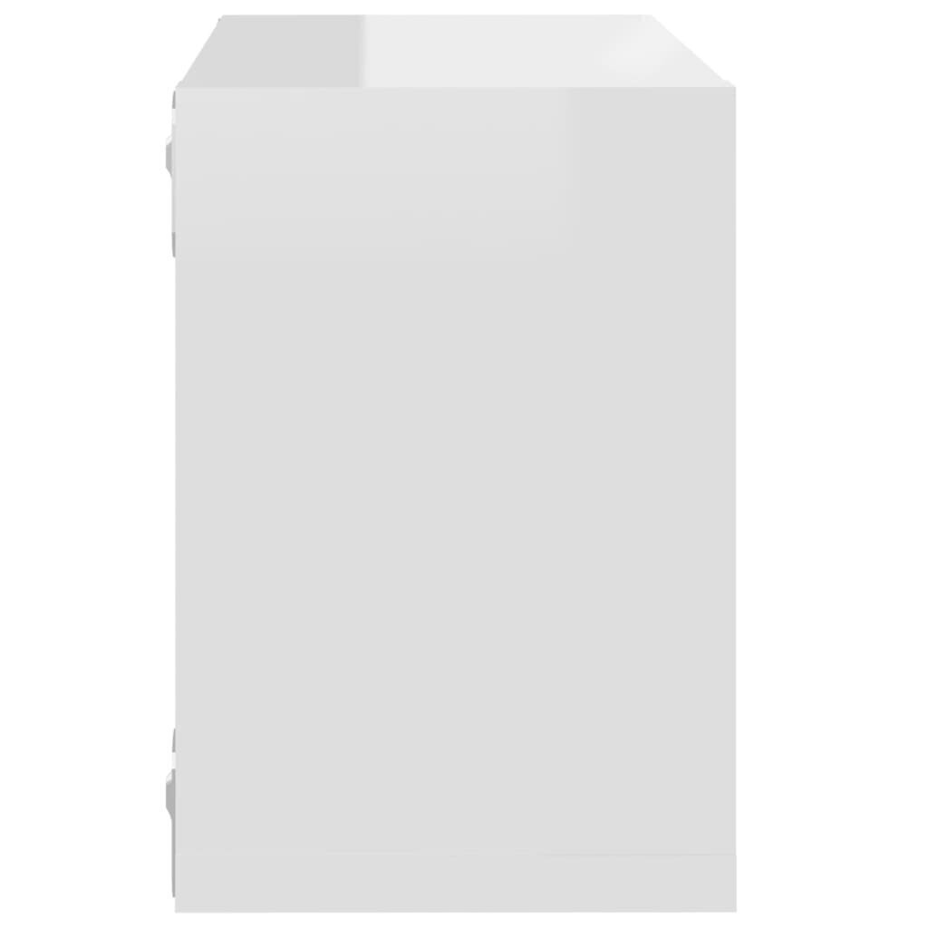 Kuutioseinähyllyt 4 kpl korkeakiilto valkoinen 22x15x22 cm hinta ja tiedot | Hyllyt | hobbyhall.fi