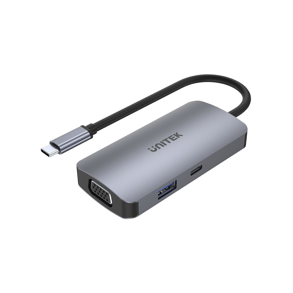 Unitek D1051A, USB-C, VGA 2xHdmi hinta ja tiedot | Adapterit | hobbyhall.fi