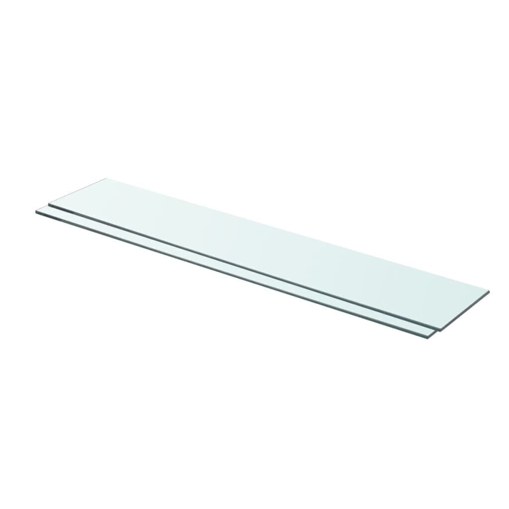 Hyllyt 2 kpl kirkas lasi 80x15 cm hinta ja tiedot | Hyllyt | hobbyhall.fi