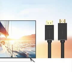 Ugreen HDMI-kaapeli – DisplayPort 4K 30 Hz 28 AWG, 3 m (DP101 10203). hinta ja tiedot | Kaapelit ja adapterit | hobbyhall.fi