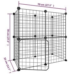 12-paneelinen lemmikkihäkki ovella musta 35x35 cm teräs hinta ja tiedot | Pieneläinten häkit ja tarvikkeet | hobbyhall.fi